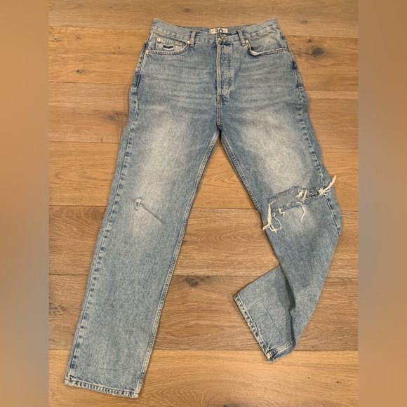 Free People Denim - Free People- We The Free | Wide Leg Distressed Light Wash Jeans | Sz 30 Trending